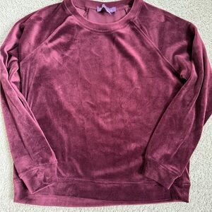 Gloria Vanderbilt Velvet Sweater - Deep Burgundy